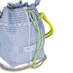 Bibi Perforated Calf Leather Bag in Sky Blue