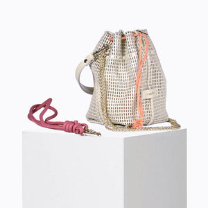 Bibi Perforated Calf Leather Bag in Cream