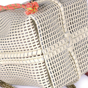Bibi Perforated Calf Leather Bag in Cream