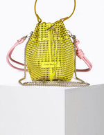 Load image into Gallery viewer, Bibi Perforated Calf Leather Bag in Yellow
