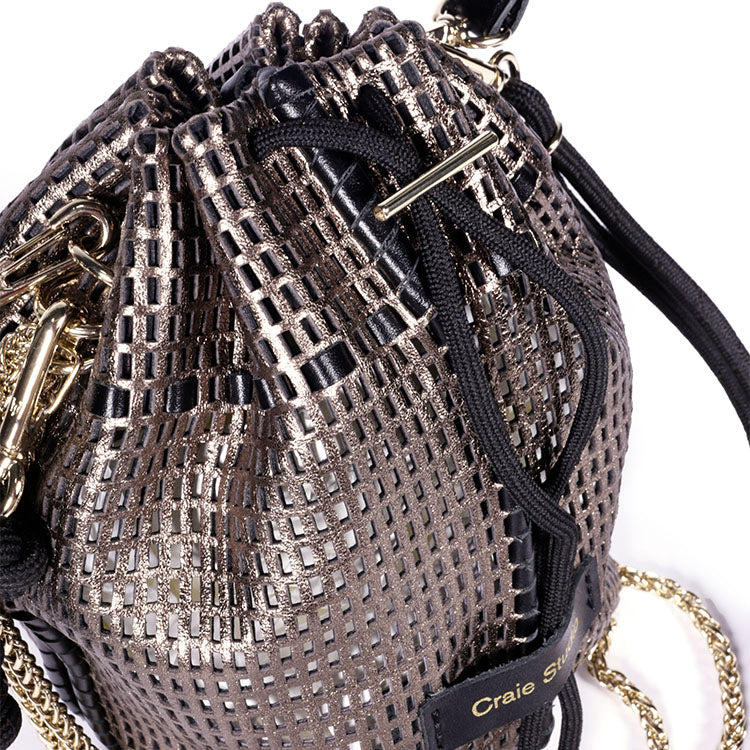 Bibi Perforated Lamb Leather Bag in Lunar