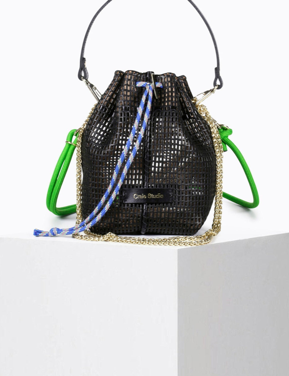 Bibi Perforated Calf Leather Bag in Black