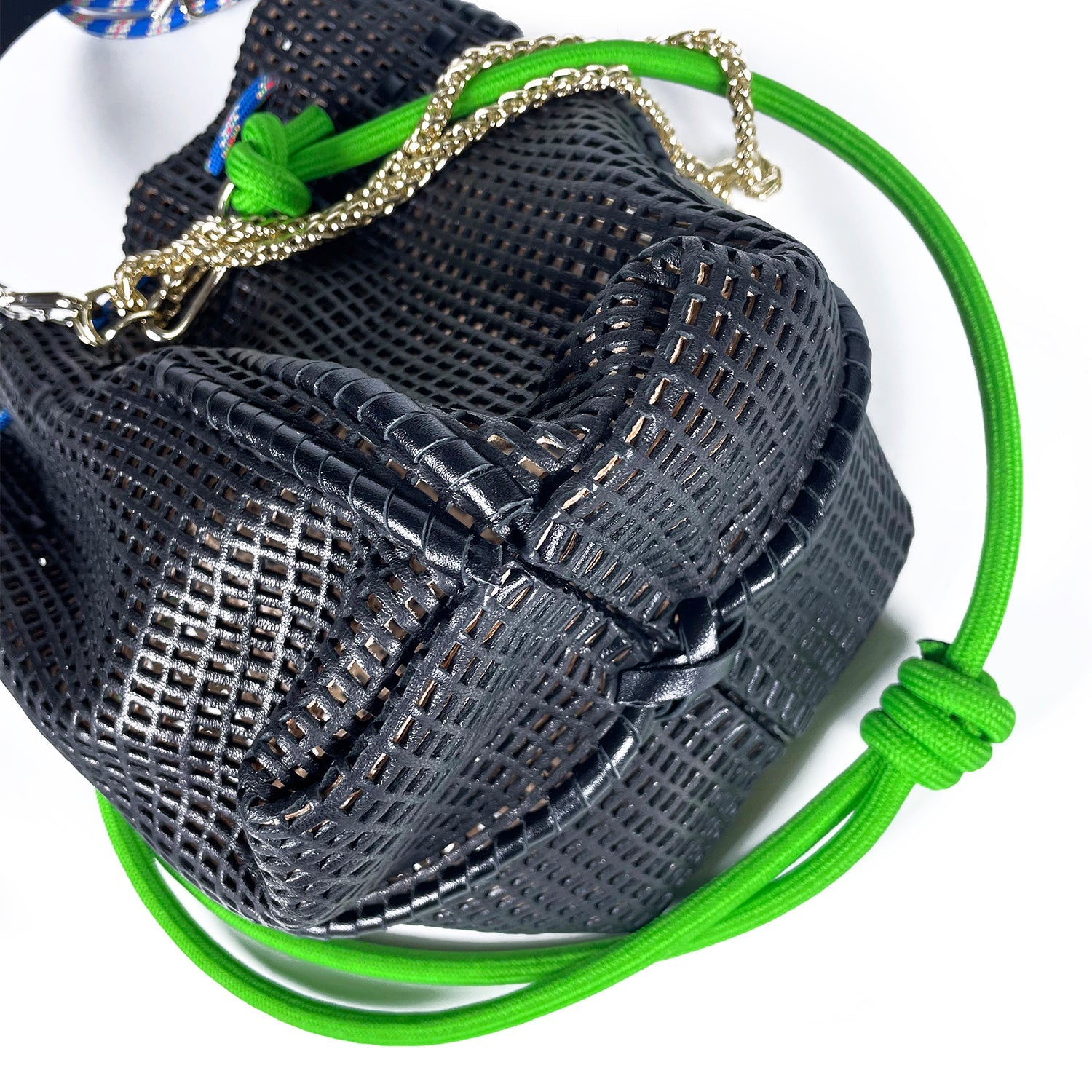 Bibi Perforated Calf Leather Bag in Black