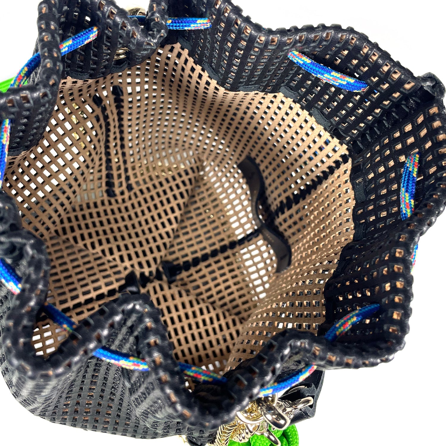 Bibi Perforated Calf Leather Bag in Black