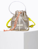 Load image into Gallery viewer, Bibi Perforated Lamb Leather Bag in Gold Metallic
