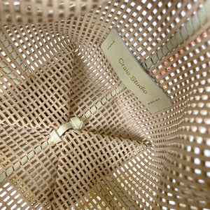 Bibi Perforated Lamb Leather Bag in Gold Metallic