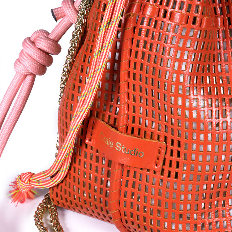 Bibi Perforated Calf Leather Bag in Red