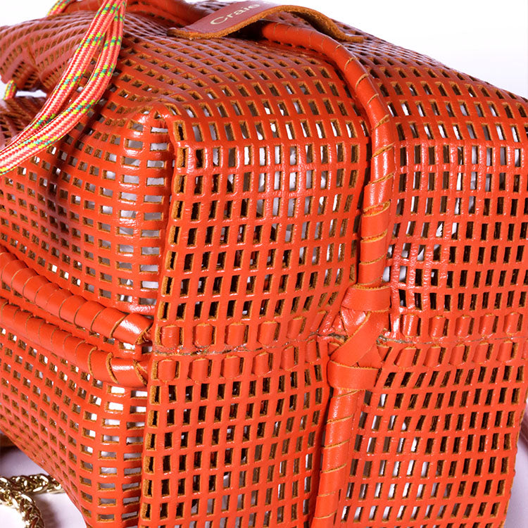 Bibi Perforated Calf Leather Bag in Red