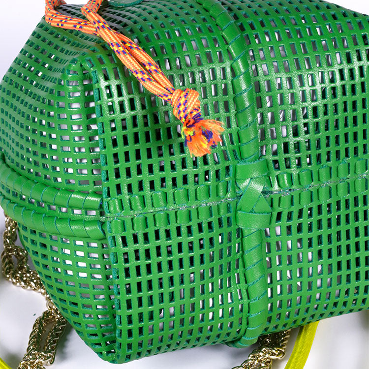 Bibi Perforated Calf Leather Bag in Green