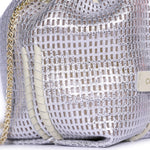 Load image into Gallery viewer, Bibi Perforated Lamb Leather Bag in Silver
