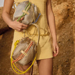 Load image into Gallery viewer, Bibi Perforated Lamb Leather Bag in Gold Metallic
