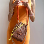 Load image into Gallery viewer, Bibi Perforated Calf Leather Bag in Tan
