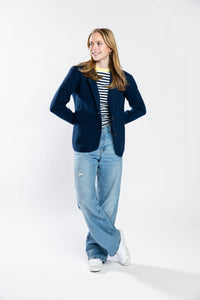 Milly Single Breasted Blazer in Navy
