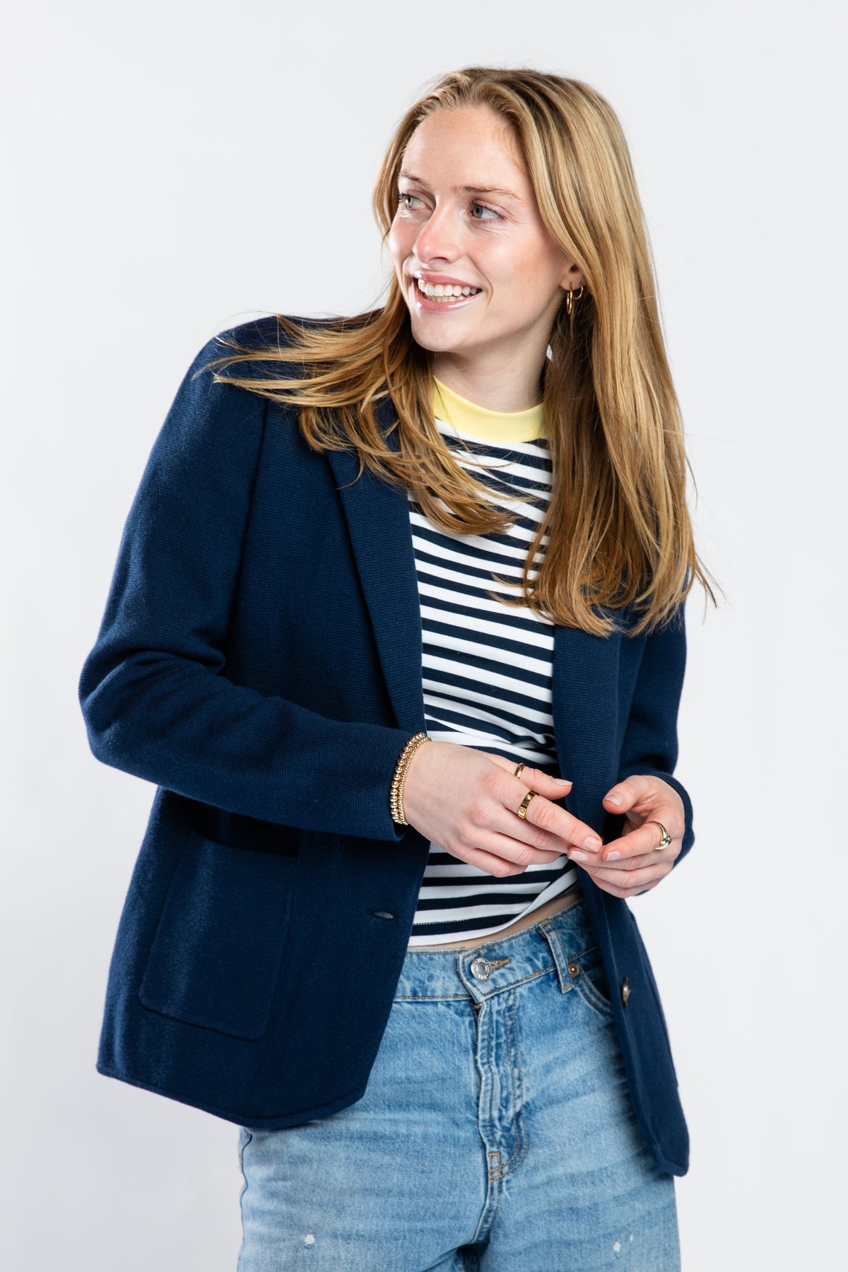 Milly Single Breasted Blazer in Navy