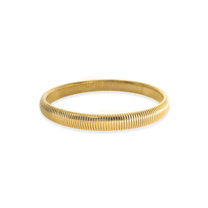 10mm Ribbed Bangle in Gold