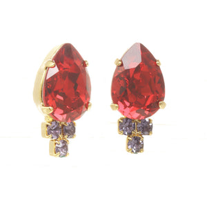 Vienna Stud Earrings in Red/Tanzanite