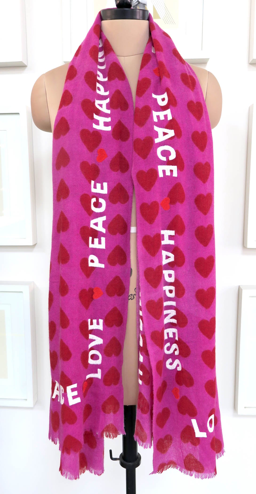 All Over Heart Happiness in Fuchsia Red