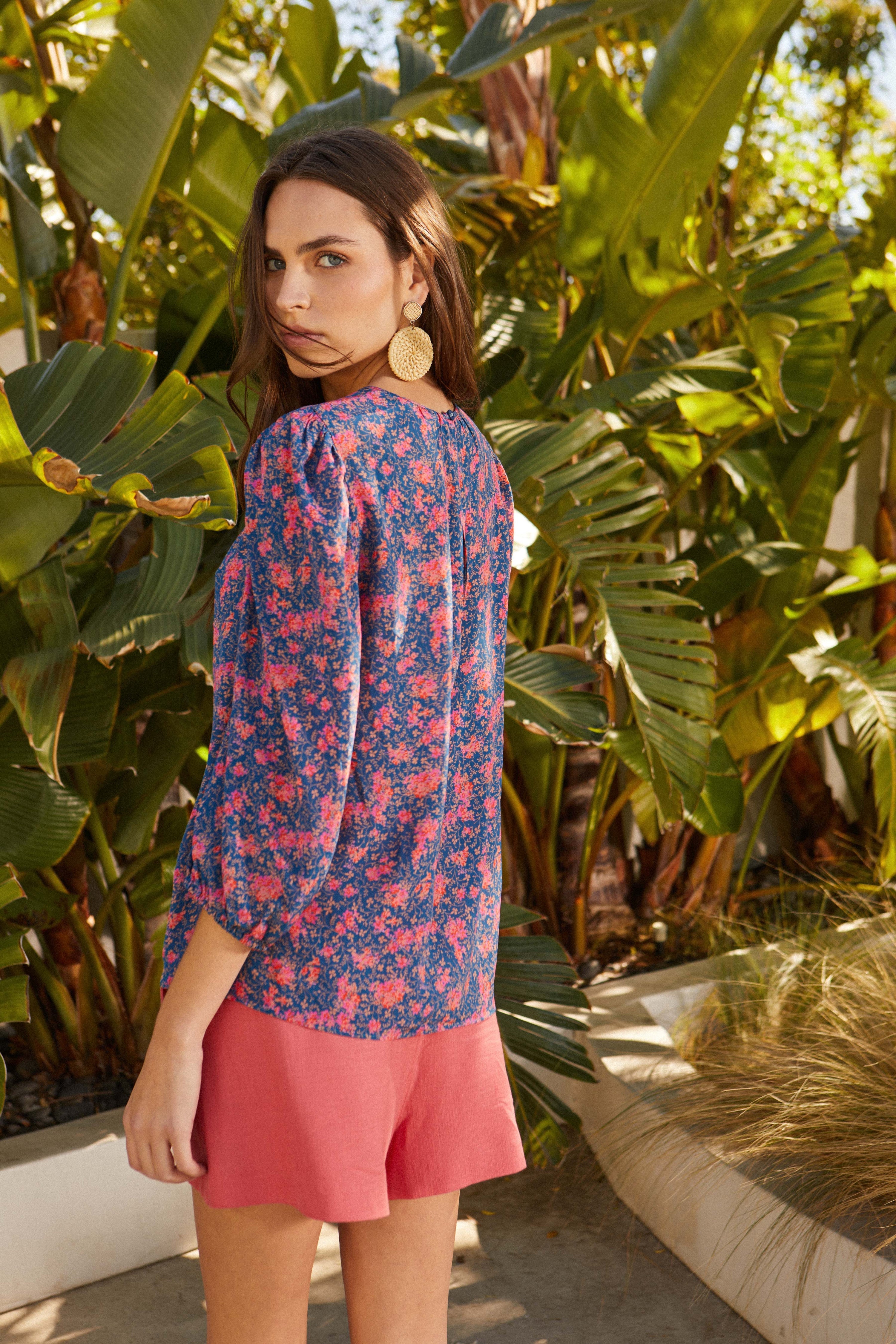 Kelly Top in Ditsy Garden
