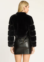 Load image into Gallery viewer, Abril Faux Fur Jacket in Black
