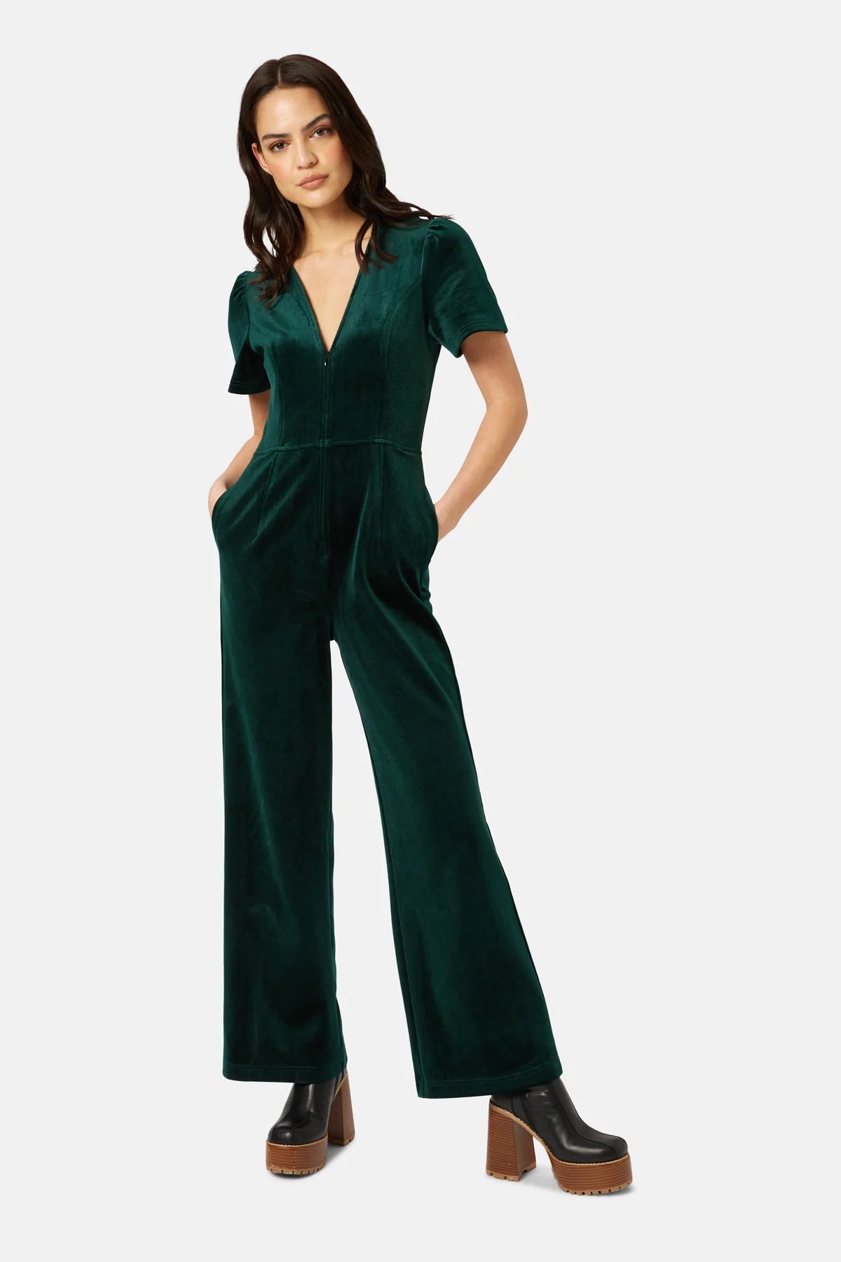 Corrie Bratter Corduroy Jumpsuit in Black