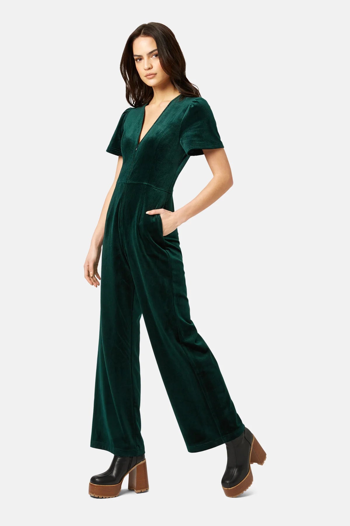 Corrie Bratter Corduroy Jumpsuit in Black