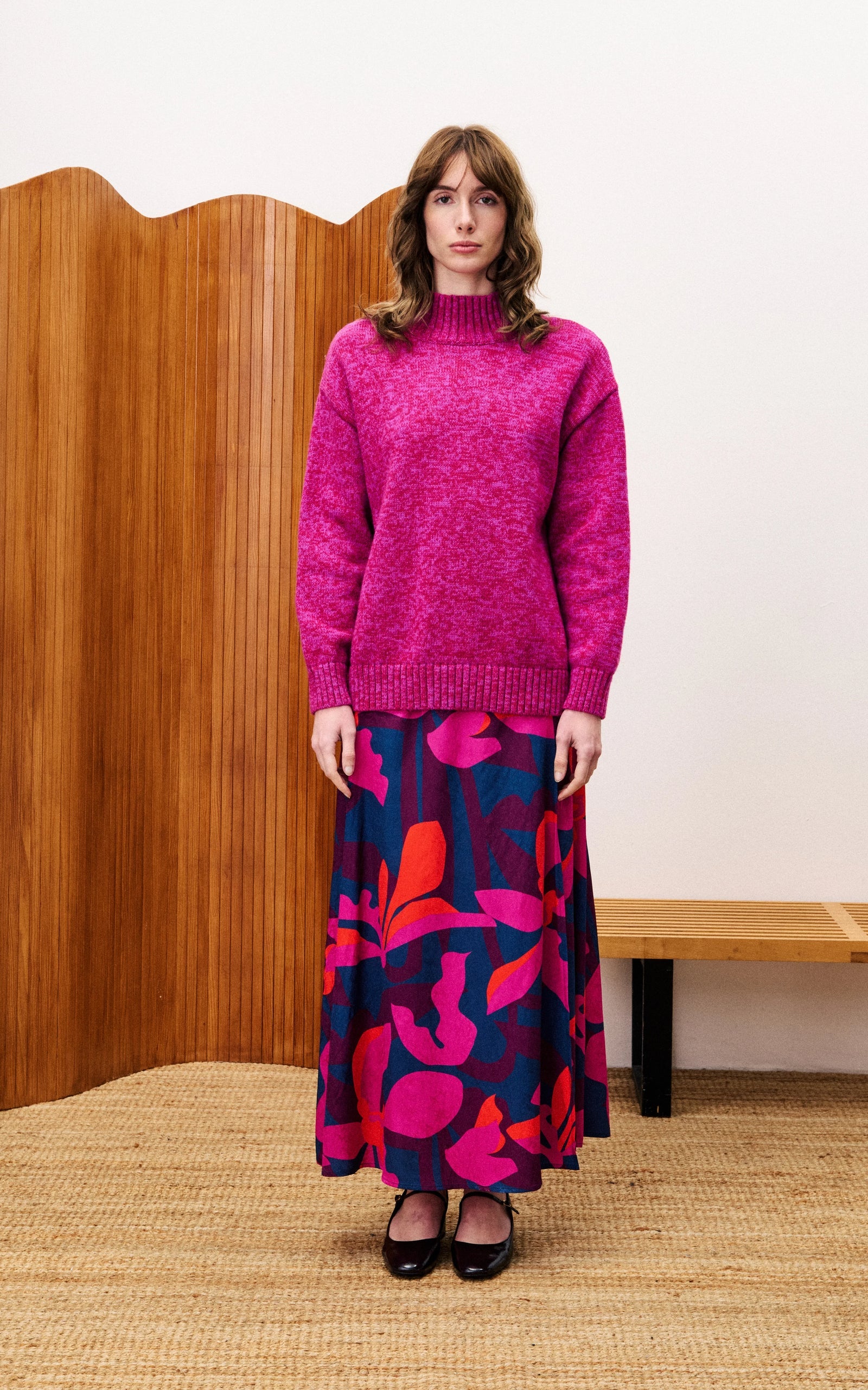 Burmese Skirt in Geometric Flowers