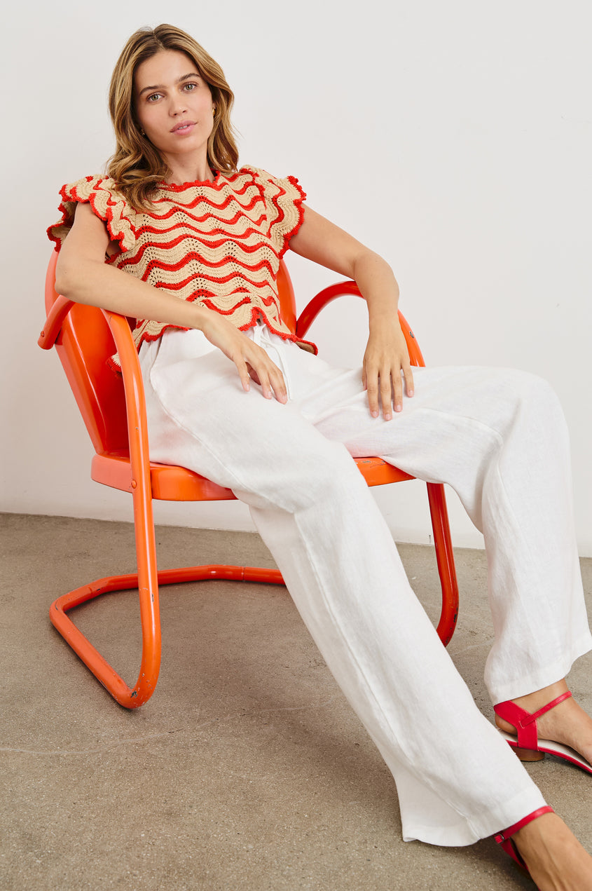 Coen Top in Cherry Oat Stripe