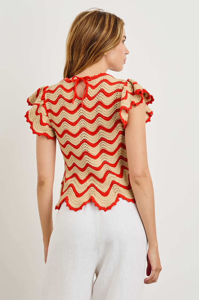 Coen Top in Cherry Oat Stripe