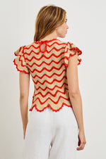 Load image into Gallery viewer, Coen Top in Cherry Oat Stripe
