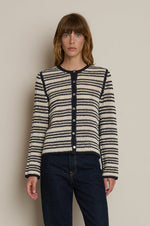 Load image into Gallery viewer, Courtney Crochet Cardigan in Seascape Stripe

