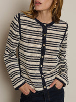 Load image into Gallery viewer, Courtney Crochet Cardigan in Seascape Stripe
