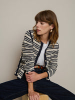 Load image into Gallery viewer, Courtney Crochet Cardigan in Seascape Stripe
