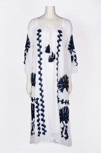 Elana Tassel Dress/Cover up in White