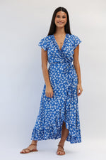 Load image into Gallery viewer, Havana Maxi Wrap Dress in Clematis
