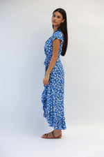 Load image into Gallery viewer, Havana Maxi Wrap Dress in Clematis
