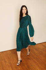 Load image into Gallery viewer, Beatrice Lurex Dress in Emerald
