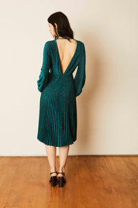 Beatrice Lurex Dress in Emerald