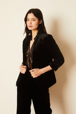 Load image into Gallery viewer, Bex Velvet Blazer in Black
