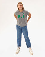 Load image into Gallery viewer, Oui Classic Tee in Grey/Green
