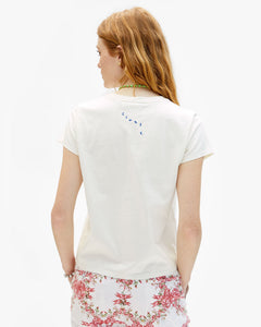 Classic Tee in Cream w/ Cobalt Californie