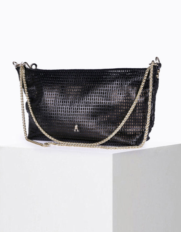 Coco Calf Leather Bag in Black