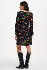 Load image into Gallery viewer, Oksana Mini Dress in Rainbow Zodiac in Black
