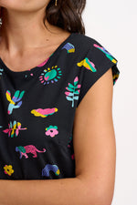 Load image into Gallery viewer, Sloane Jersey Midi Dress in Summer Joy Black
