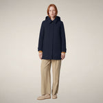 Load image into Gallery viewer, Embie Hooded Raincoat in Blue Black
