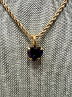 Load image into Gallery viewer, Rope Chain Heart Charm Necklace in Amethyst
