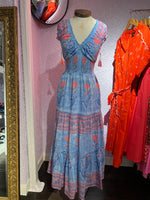 Load image into Gallery viewer, Caroline Maxi Dress in Turquoise Tulip
