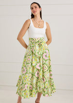 Load image into Gallery viewer, Dalia Skirt Dress in Green Clover Canvas
