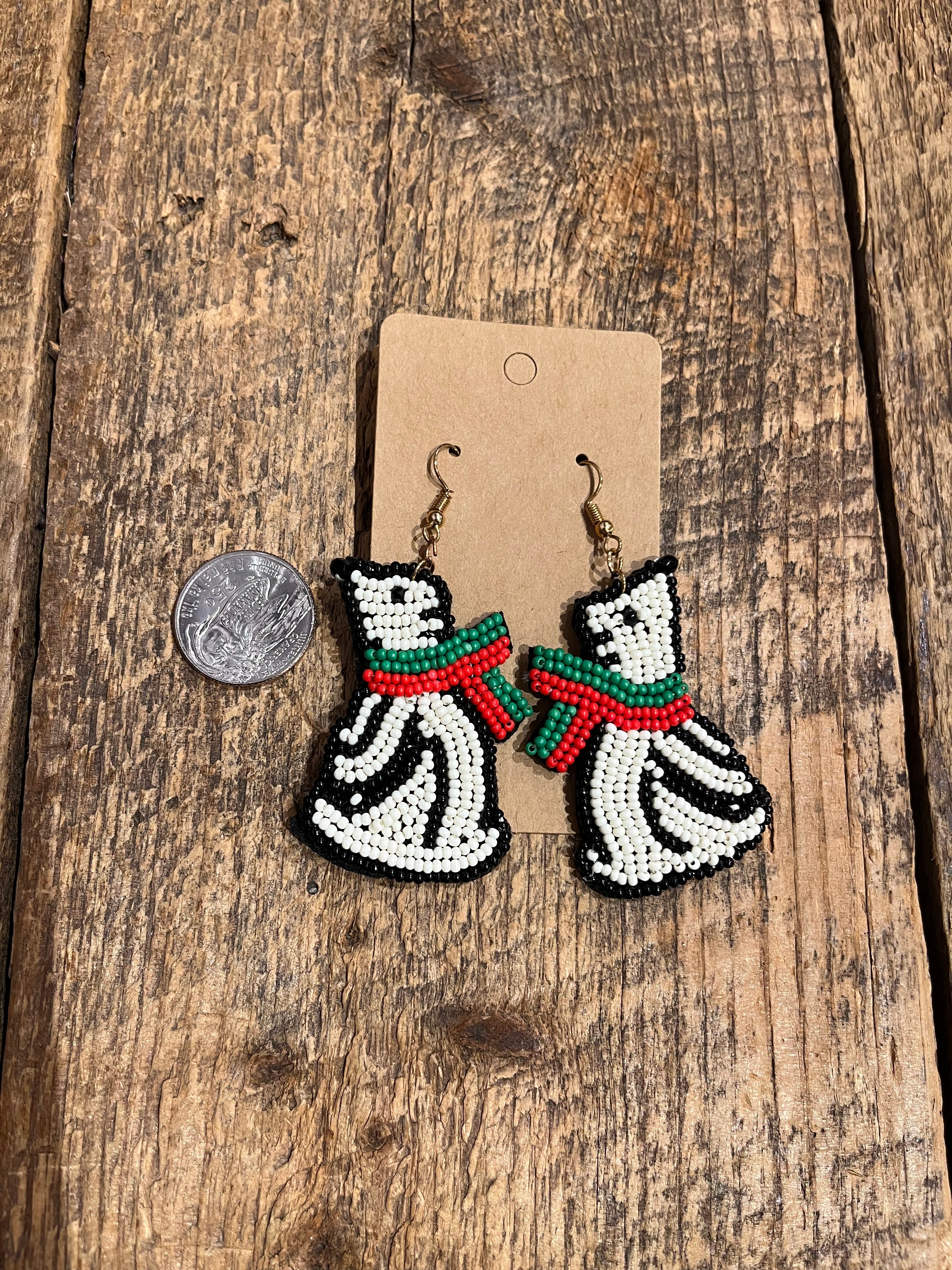 Polar Bear Beaded Earrings