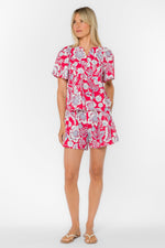 Load image into Gallery viewer, Donald Floral Shorts in Raspberry Floral Garden
