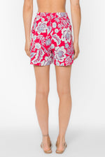 Load image into Gallery viewer, Donald Floral Shorts in Raspberry Floral Garden

